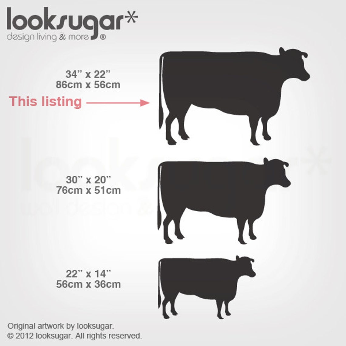 Cow Chalkboard Wall Decals 3 Sizes Kitchen Wall Memo Board Etsy