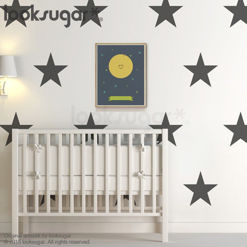 Extra Large Star Wall Decals . Large Star Decals . Star Wall Stickers . Giant Star Vinyl Sticker for Kids Room, Baby Nursery Décor 0056 . A image 3