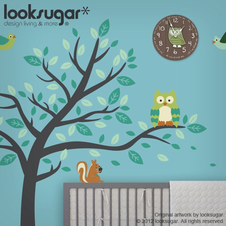 Tree Decal Tree Sticker Nursery Wall Decal Forest Etsy