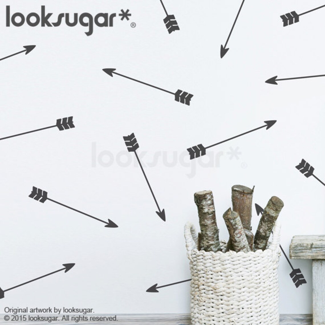 Arrow Wall Decal With Wallpaper Effect . Tribal Arrow Decal . - Etsy