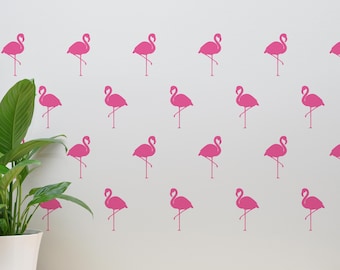 Flamingo Wall Decals | Tropical Pattern Decals with Wallpaper Effect | Flamingo Wall Stickers | AP0038TF