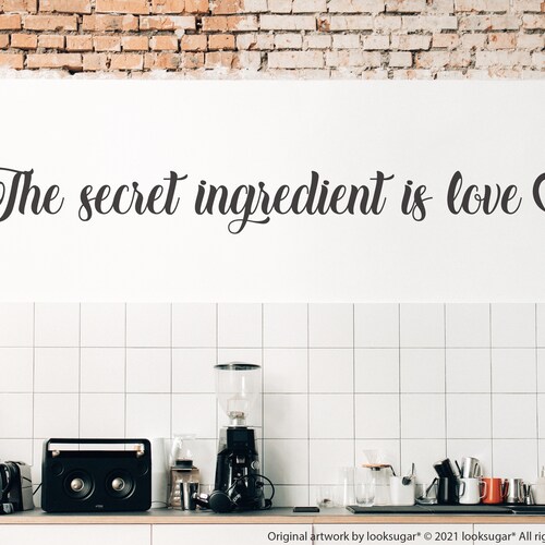 The Secret Ingredient is Love Kitchen Wall Decal . Vinyl Wall Etsy