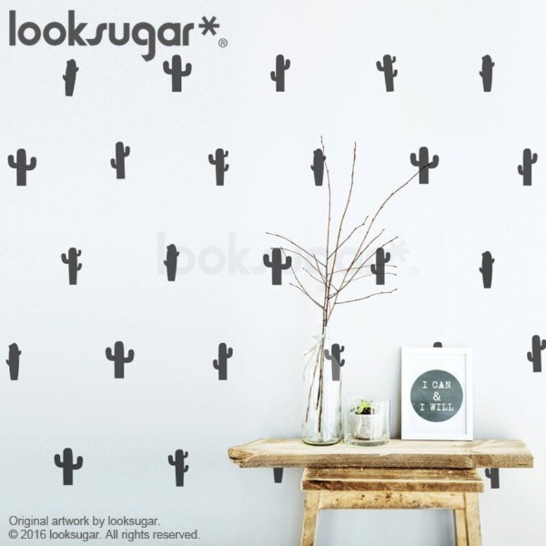 Cactus Wall Decal Cactus Sticker Cactus Decor for Nursery Etsy