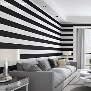 Stripe Wall Decals . Ideal Wall Decoration for Home, Restaurant, Commercial Space. More Cost Effective & Efficient than Wallpaper / Stencils