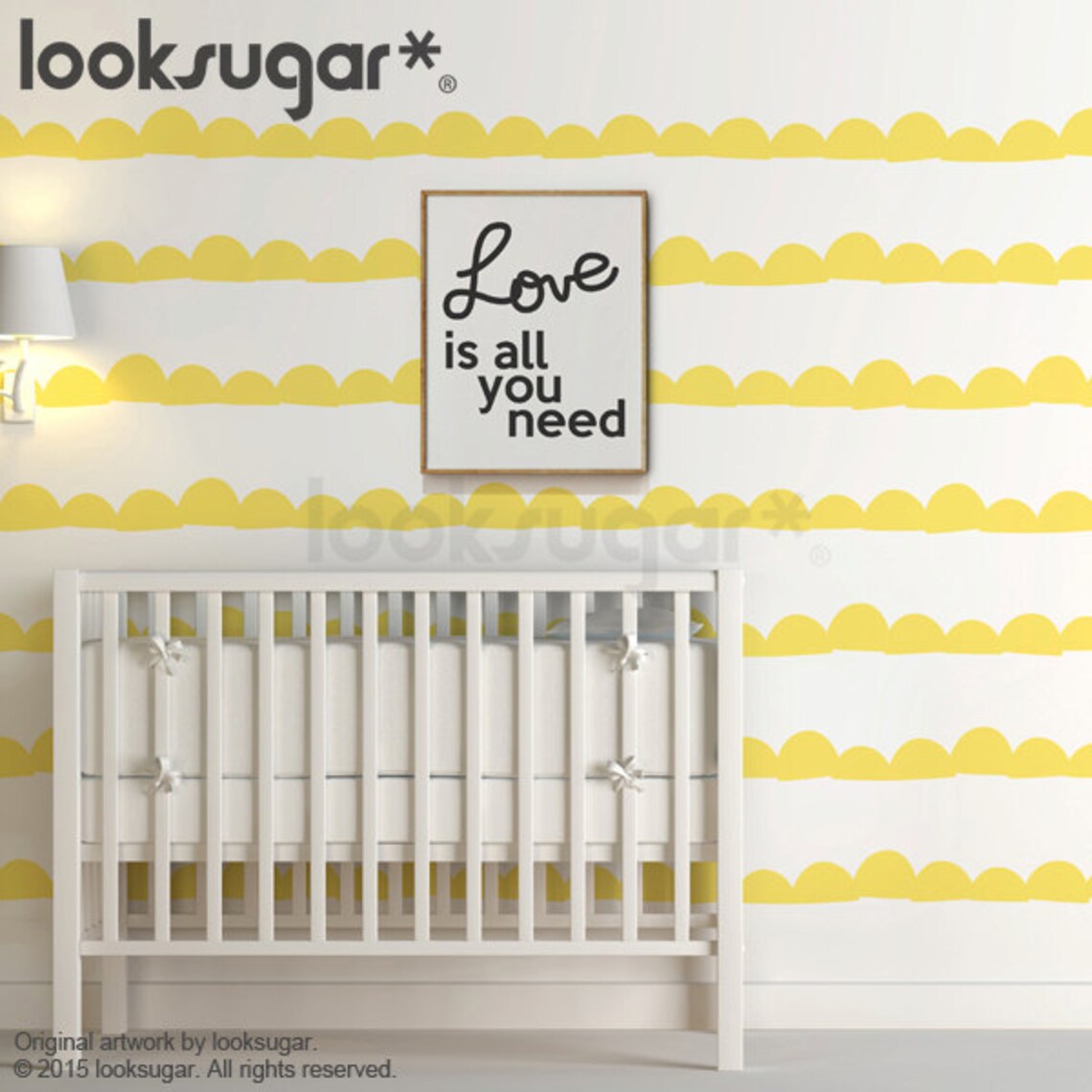 Half Moon Wall Stripes Decal With Wallpaper Effect. Stripe Etsy