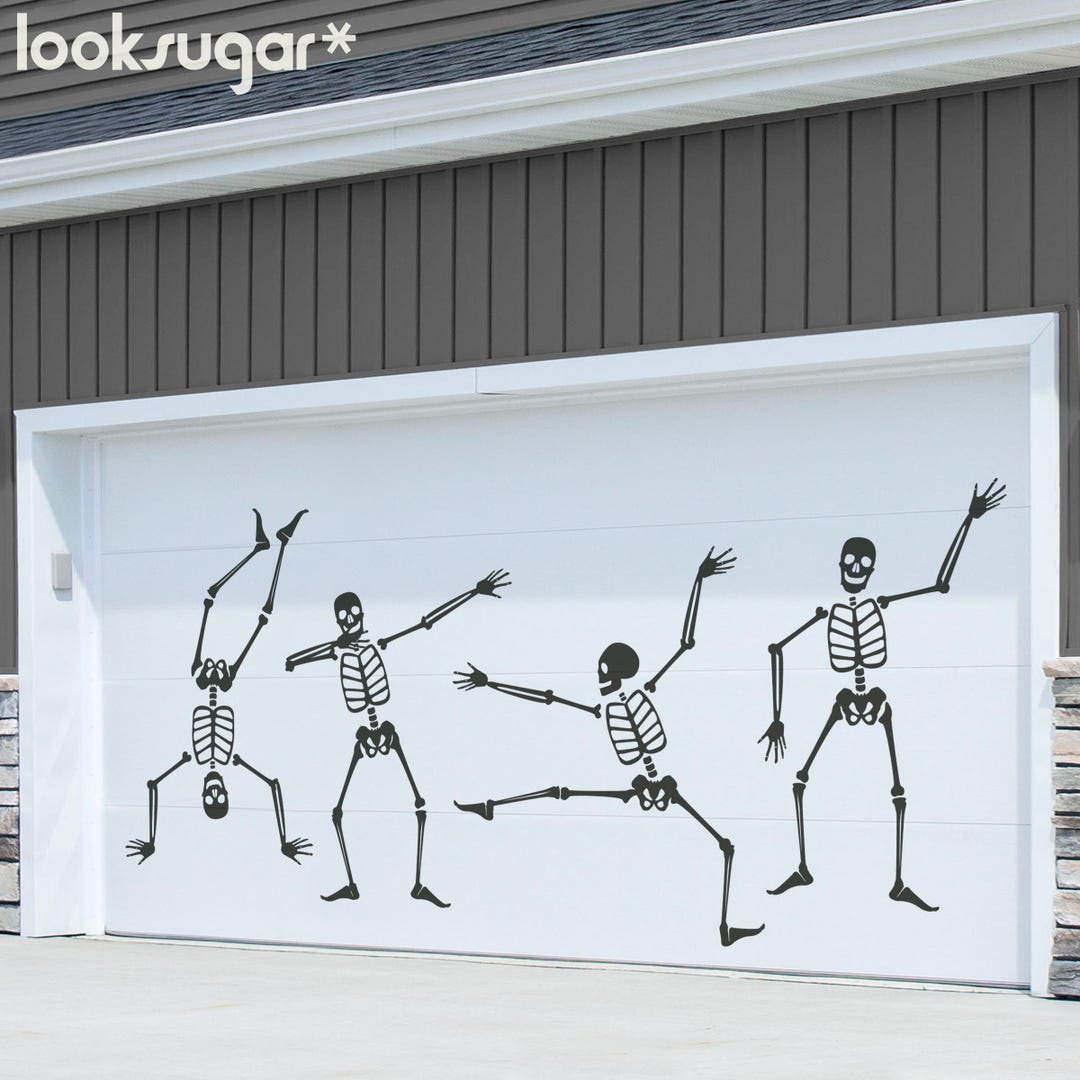 Large Skeleton Decal - Dancing Skeleton Stickers for Garage Door ...