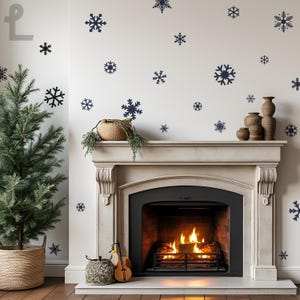 Snowflake Wall Decals - Winter Christmas Vinyl Stickers for Windows, Laptops & Home Décor - Festive Holiday Snowflake Decoration - SL010