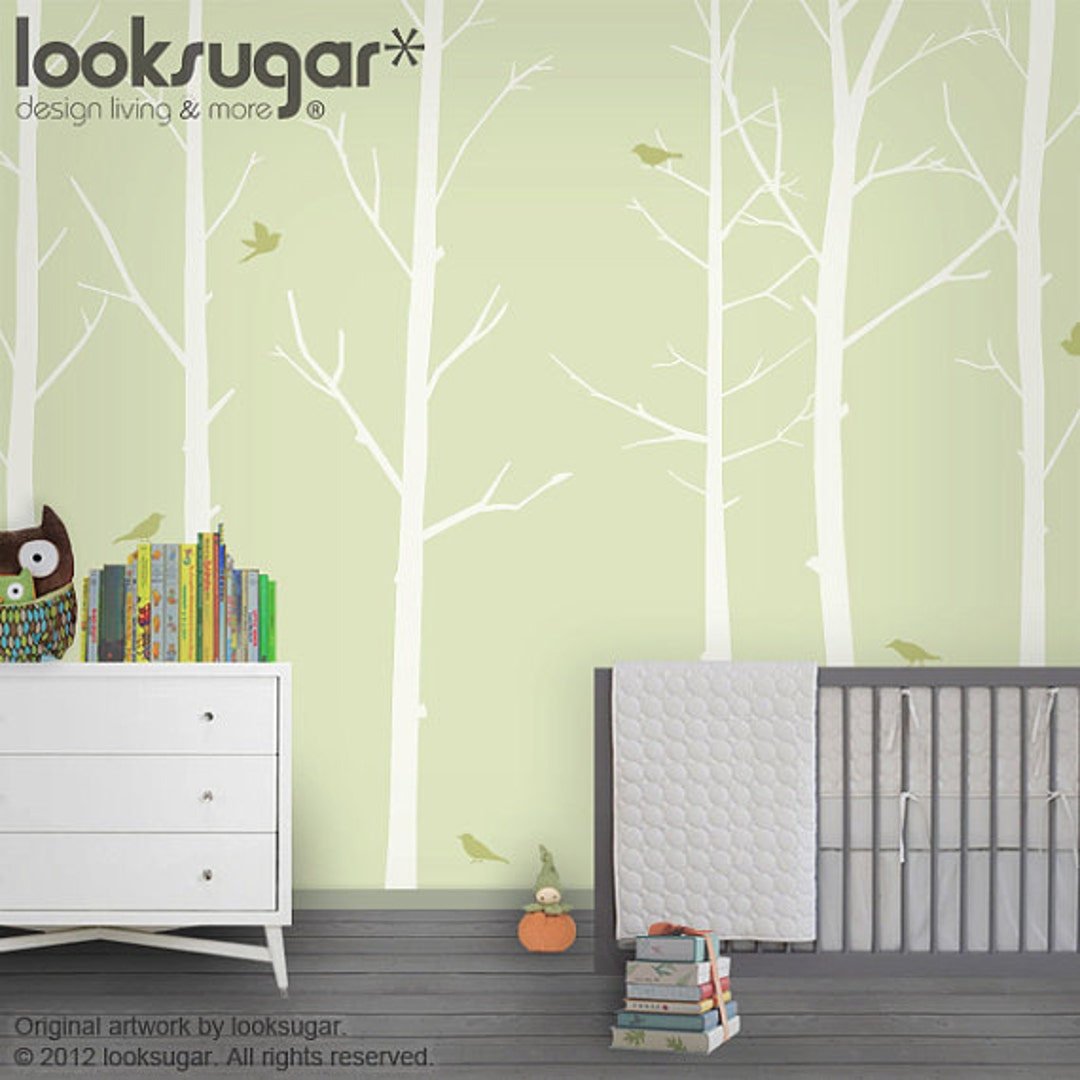 Nursery Tree Wall Decal Removable Tree Wall Decal Winter - Etsy