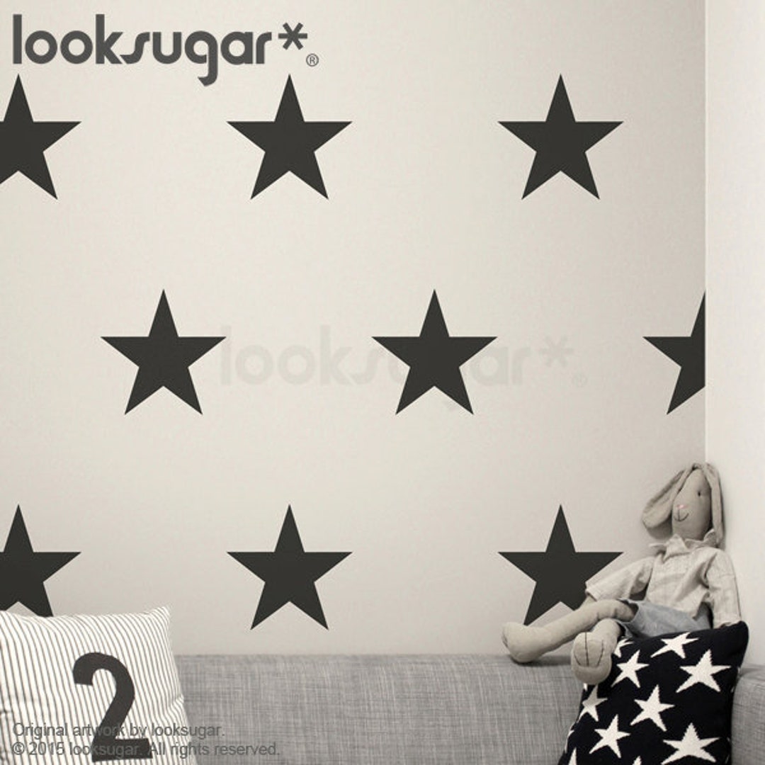 Star Decals . Star Pattern Wall Decals . Large Star Stickers . Etsy
