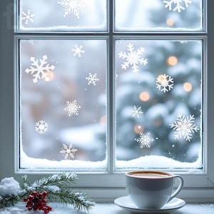 Festive Snowflake Wall Decals - Christmas Winter Vinyl Stickers for Windows, Laptops & Holiday Home Decor . Car Decal . SL010