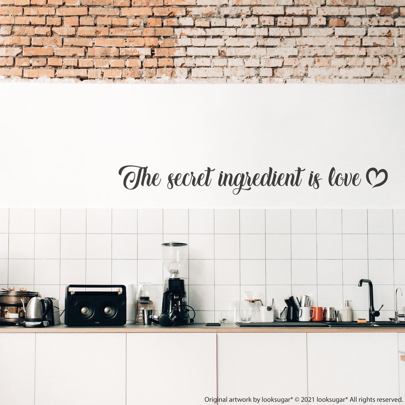 The Secret Ingredient is Love Kitchen Wall Decal . Vinyl Wall Etsy