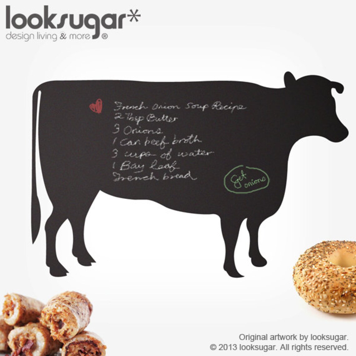 Cow Chalkboard Wall Decals 3 Sizes Kitchen Wall Memo Board Etsy