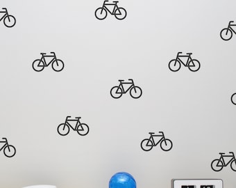 Bicycle Wall Decals with Wallpaper and Stencil Effect . Bike Decals . Bicycle Stickers . Cycling Wall Art . Bike Lovers Gift . AP0048TF