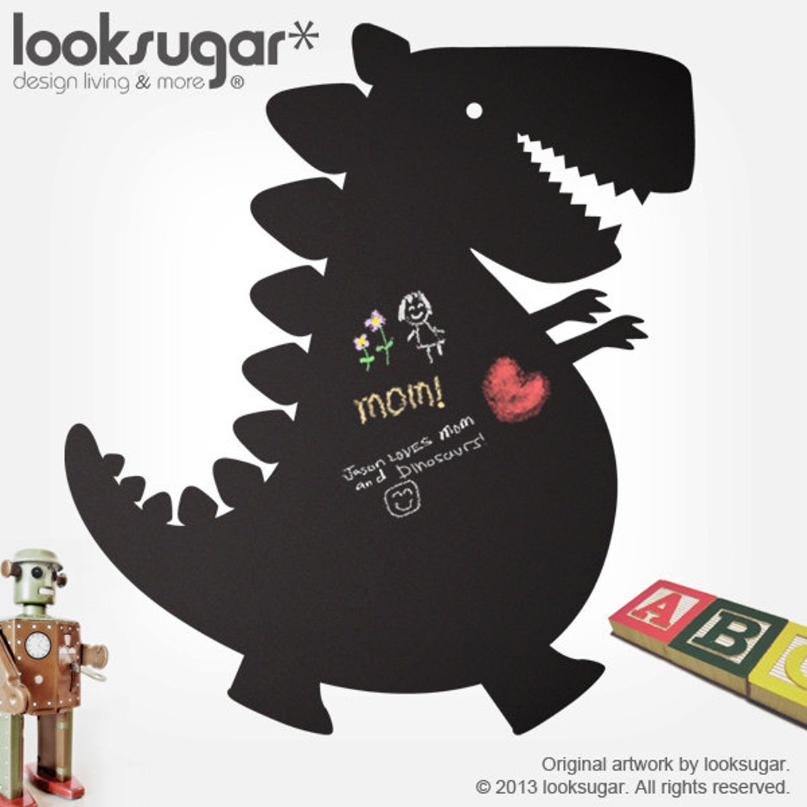 Dinosaur Chalkboard Wall Decals Kids Wall Sticker 0021 Etsy