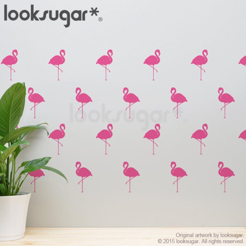 Flamingo Decals . Baby Nursery Wall Decals . Flamingo Pattern Etsy