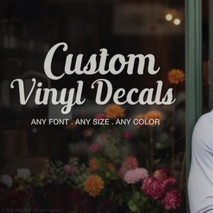 Custom Decal | Storefront Business Logo Vinyl Decal | Durable Personalized Commercial Signage for Windows, Walls, & Glass Doors . CD-C0001-F