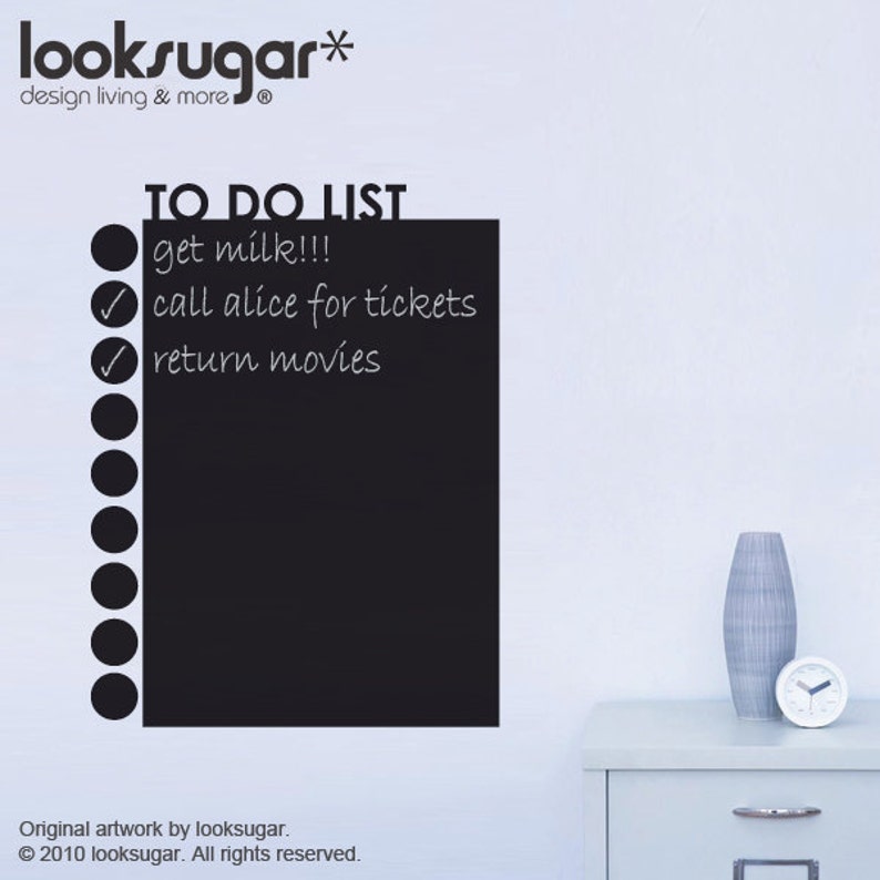 LS Chalkboard decal Chalkboard Wall Decals To Do List Sticker Etsy
