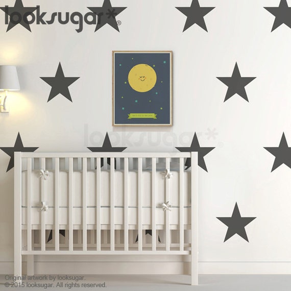 large star decals . star wall decals . nursery star decals . | etsy