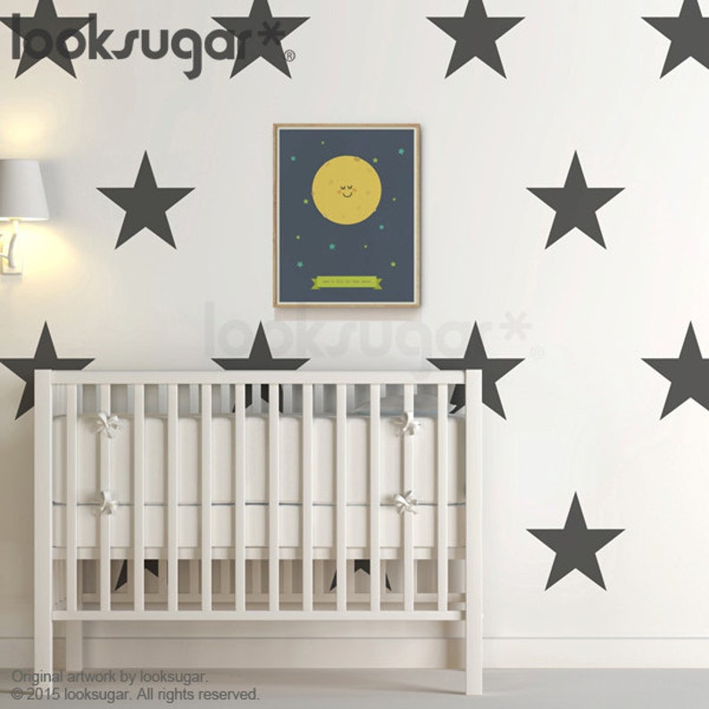 large star decals . star wall decals . nursery star decals . | etsy