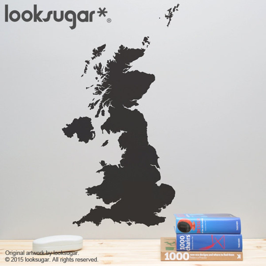 England Map Wall Decal United Kingdom Map Decal UK Wall Etsy UK