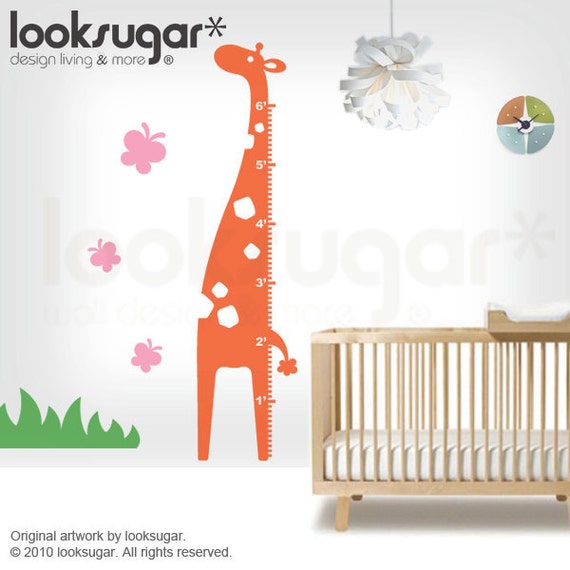 Giraffe Growth Chart Wall Decal