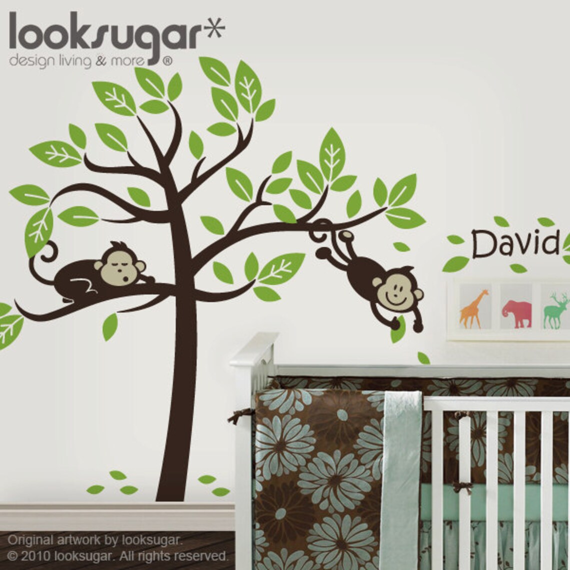 Personalized Children Wall Decals With Monkey Tree 0044 Etsy