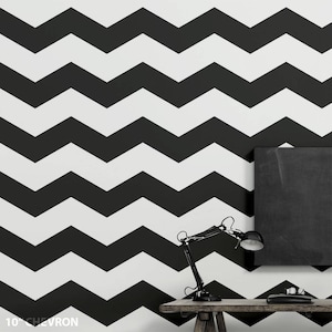 Chevron Strips Decal with Chevron Wallpaper Effect . Chevron Wall Decor - 15% Discount when order 5 Sets + CODE: WALLSTRIPES15
