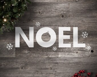 Noel Christmas Wall Decals - Holiday Edition - Noel Vinyl Lettering Decals - Christmas Stickers- Snowflakes - SL0002