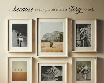 Every Picture Has A Story To Tell - Wall Decal - Picture Frame Decal - Family Photo Gallery Decals - Wall Photo Frame Art Décor - LSQD-A0009