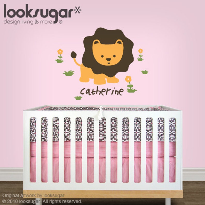 LS Original Design Children Wall Decal Nursery Lion Wall Etsy