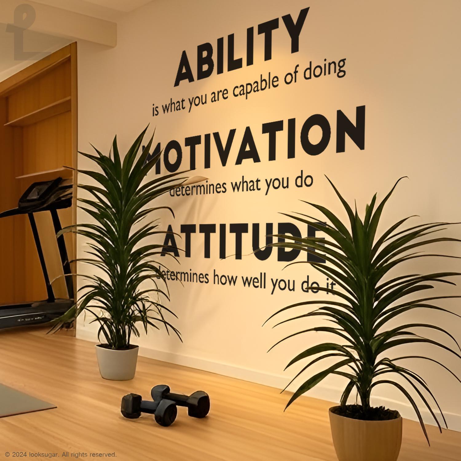 Inspirational Phrase Ability Motivation Attitude Vinyl Wall Decal . GYM ...