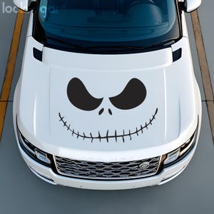 Xmas Halloween Car Decal | Pumpkin King Car Sticker | Spooky Halloween Before Christmas Decal |  Nightmare Face Door Decal | LSWD-HW007TR