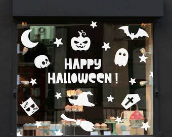 Happy Halloween Wall Decal - Seasonal Shop Window Decal - Halloween Stickers - Display Window Stickers - LSWD-HW001TR