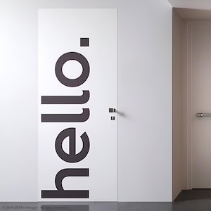Greeting Decal . Hello Wall Sticker . Removable Wall Sticker - Quote Wall Decal - Hello Door Decal - Welcome Sign - Hello Sticker- LSWD-0157