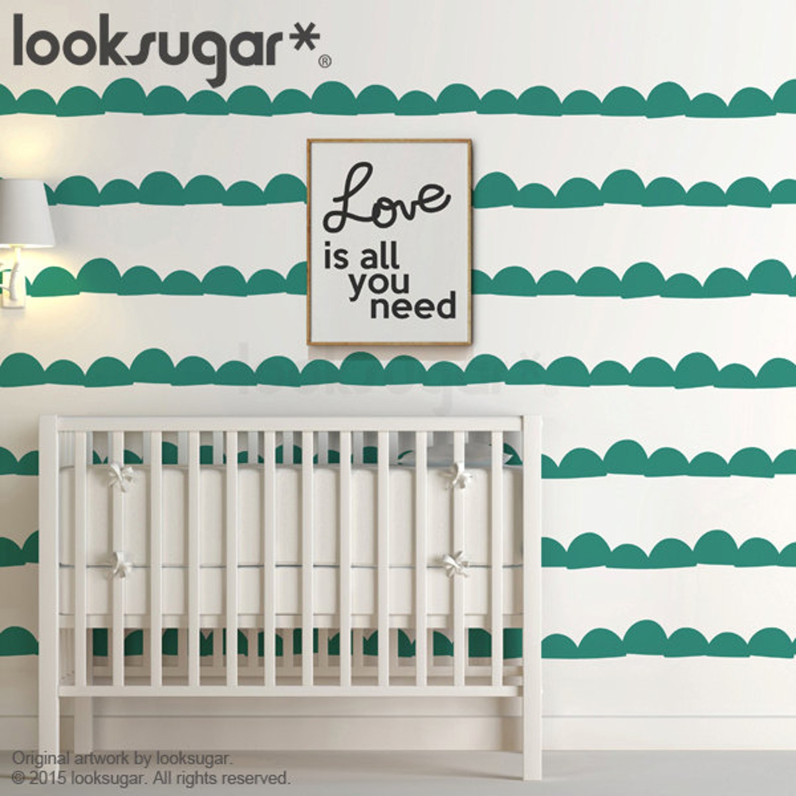 Half Moon Wall Stripes Decal With Wallpaper Effect. Stripe Etsy