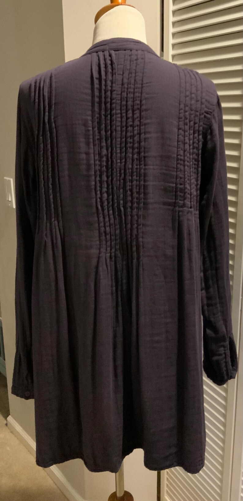 Free People CP Shades Klänning XS Djup Lila Pintuck Maxi Tillverkad i USA Sällsynt Samarbete bild 4