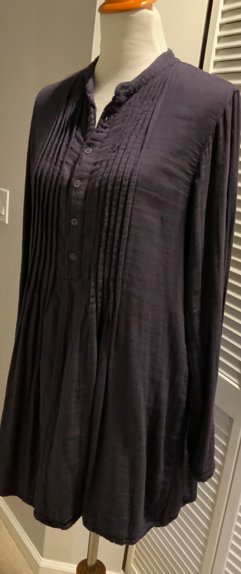 Free People CP Shades Klänning XS Djup Lila Pintuck Maxi Tillverkad i USA Sällsynt Samarbete bild 1
