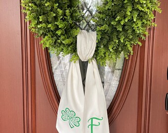 St. Patrick's Day Personalized, Embroidered Wreath Sash