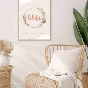 Póster de nacimiento, póster con nombre, póster digital, nacimiento, regalo, personalizable, baby shower, bautismo, bebé, carta astral, fechas de nacimiento