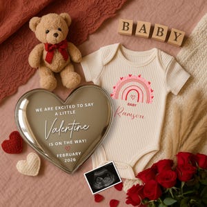 Valentinstag Digitale Schwangerschaftsankündigung, Boho Baby Reveal Social Media, Babymitteilung, Social Media Reveal, bearbeitbare Vorlage