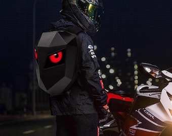 LED-motorcykelryggsäck med programmerbar gör-det-själv-skärm - Vattentät motorcykelhjälmväska med hårt skal