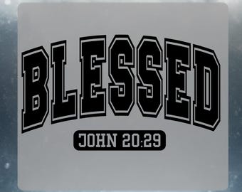 Blessed Christian DTF Transfer,Faith Bible Verse Iron On Ready To Ship,Religious Athletic Hot Peel Design,Minimal Church Ready To Press