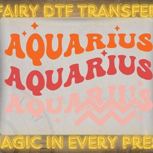 Aquarius Dtf Transfer,Horoscope Ready To Press,Astrology Chart Heat To Press,Horoscope Ready For Press,Mystic Hot Peel Dtf Transfer