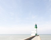 French Lighthouse photography landscape color print France sea wall decor 7x10.5 Fine Art Nautical pastel beach house french home decor