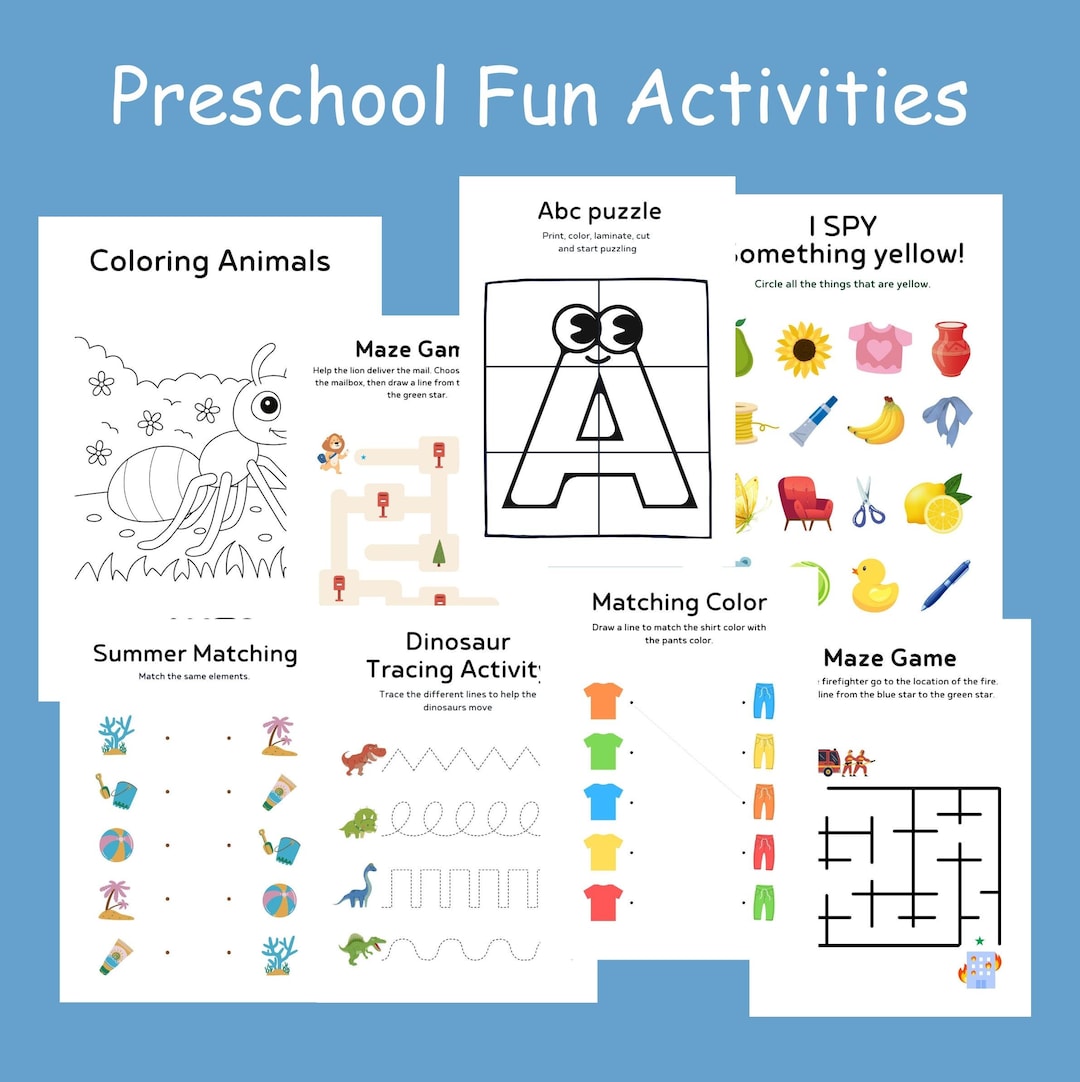 Preschool Learning Bundle, Printable Toddler Worksheets, Coloring Pages ...