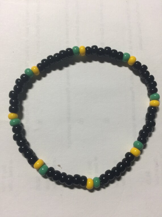 black and yellow bracelet