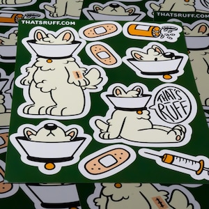 Hoja de pegatinas A5 "El Cono de la Vergüenza" - Lamp the Samoyedo / Pegatinas ecológicas / Sin plástico / Duraderas / Resistentes a los rayos UV / Divertidas / ¡Qué pasada!