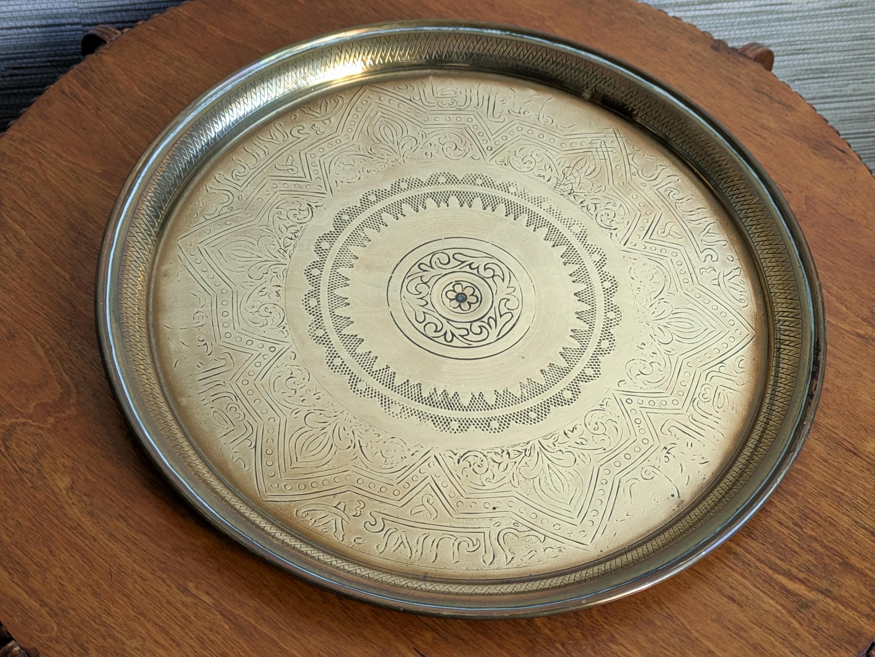 Round Brass Tray - Etsy UK