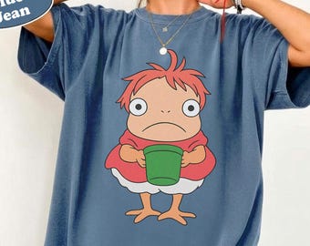 Ponyo Cute Shirt, Sweatshirt, Hoodie, Studio Ghibli Characters, Kids Youth Toddler Tee, Gift for Anime Lovers, Japanese Y2K Outfit