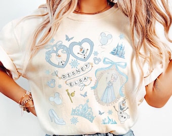 Comfort Colors Coquette Bow Olaf Shirt, Disney Frozen Olaf Shirt, Cute Snowman Fan Tee, Disney Trip Shirt, Matching Family Vacation 2026 Tee